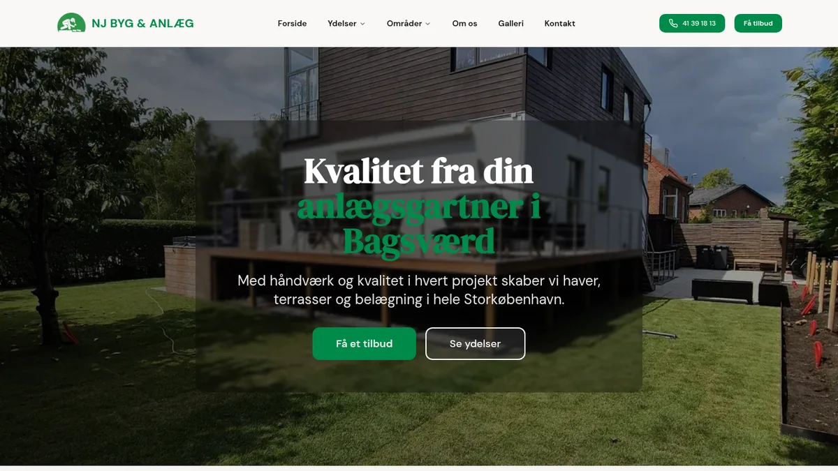 The front page of njbygoganlaeg.dk as it looked in October 2026.